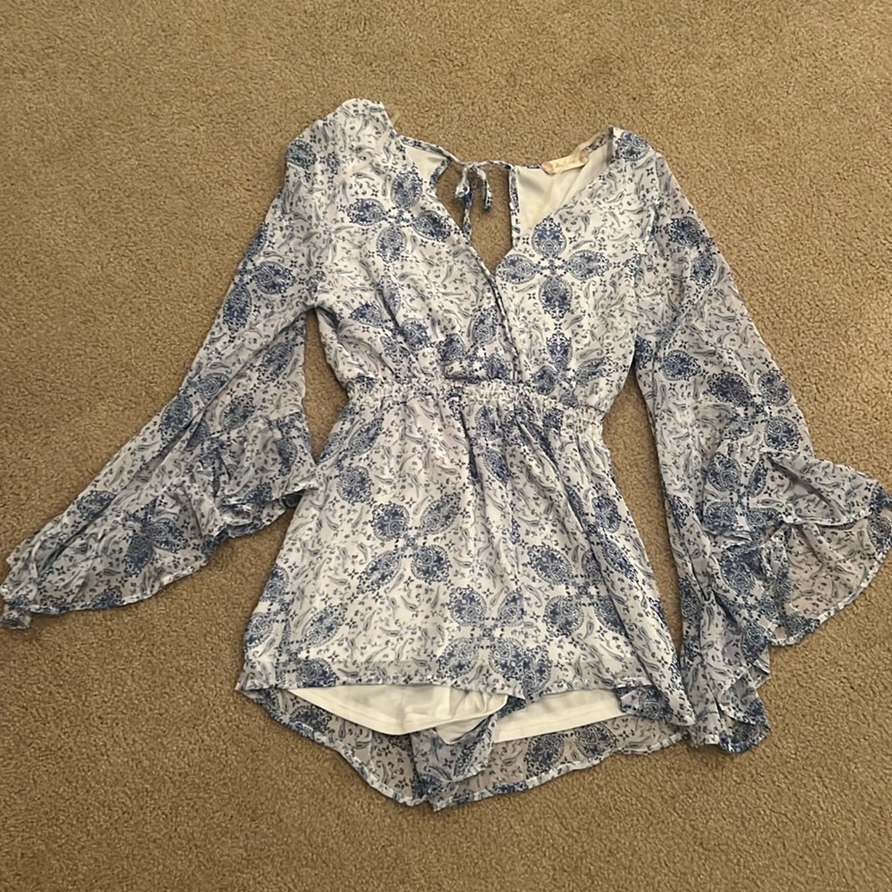altard state blue floral romper